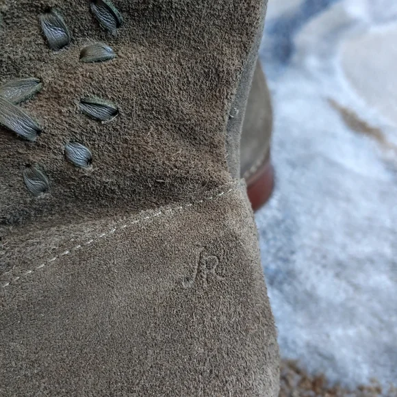 Jack Rogers Olive Suede Embellished Mid Calf Booties 9.5 - Picture 14 of 15